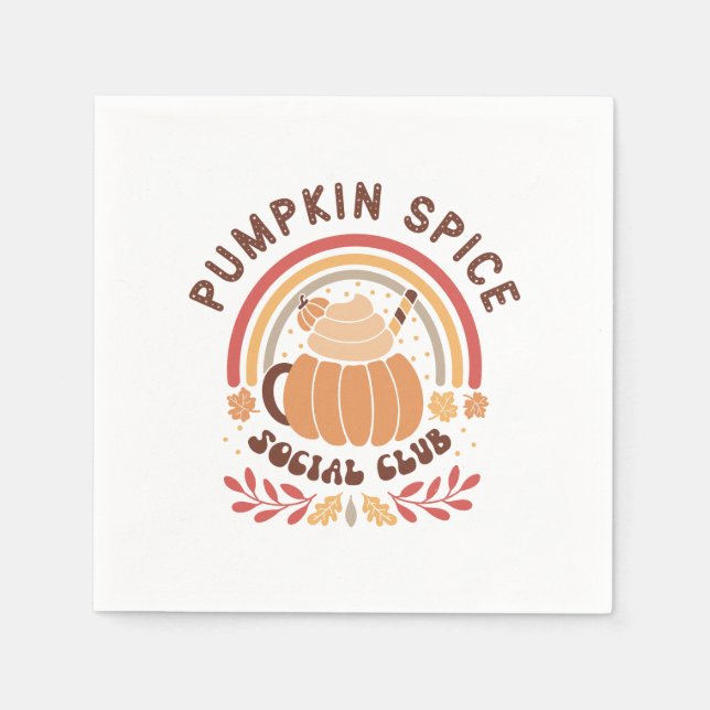 Guardanapo De Papel Pumpkin Spice Social Club – Cute Fall PSL  (Frente)