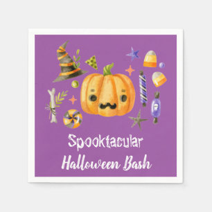 Guardanapo De Papel Pumpkin Spooktacular do Halloween Bash Party Puro