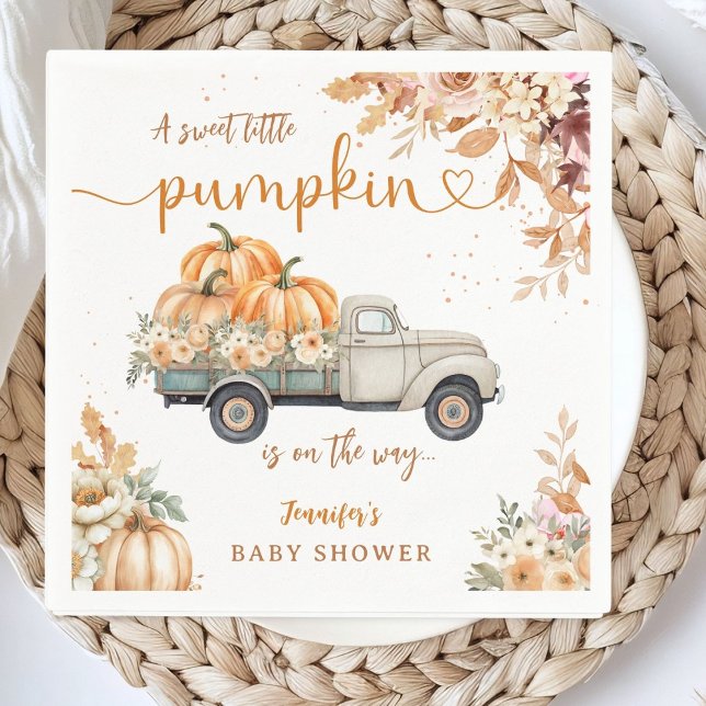 Guardanapo De Papel Pumpkin Truck Chá de fraldas Fall Party (Criador carregado)