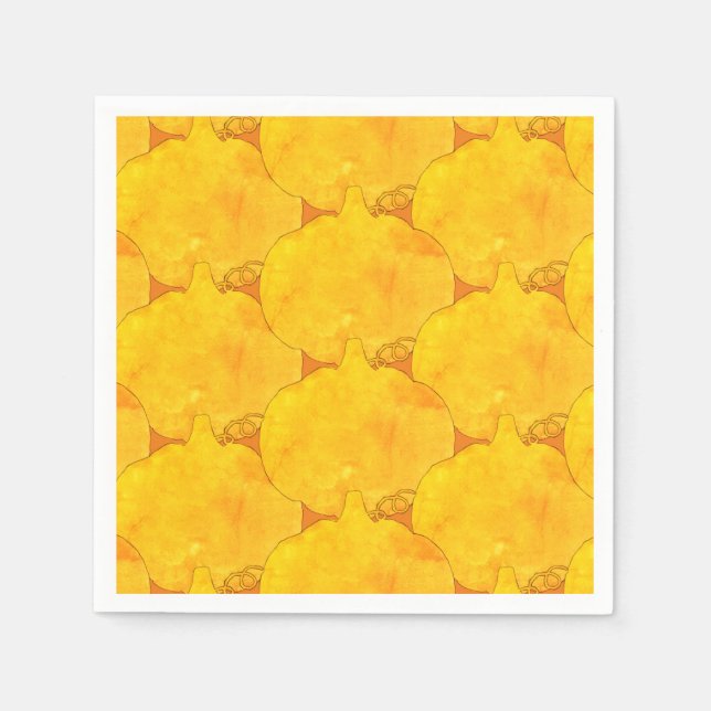Guardanapo De Papel Pumpkin Watercolor Patterno Painting (Frente)