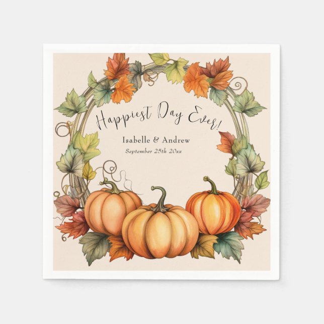 Guardanapo De Papel Pumpkin Wedktail Napkins (Frente)