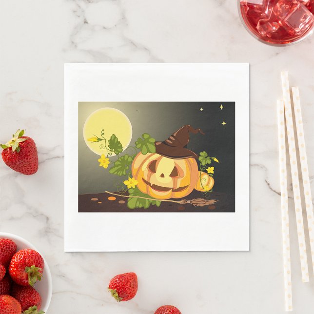 Guardanapo De Papel Pumpkin Witch Paper Napkins (Criador carregado)