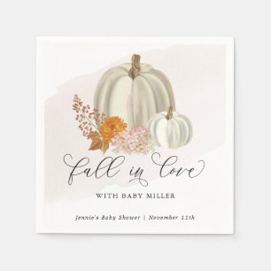 Guardanapo De Papel Pumpkins branco cai no Chá de fraldas de amor pers