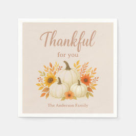 Guardanapo De Papel Pumpkins de queda e girassóis | Ação de Graças Ele