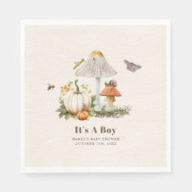 Pumpkins Mushroom Woodland Insetos Boy Chá de fral