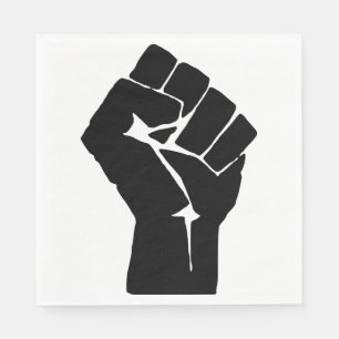 Guardanapo De Papel Punho Negro Levantado - Protesto de Resistência