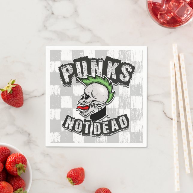Guardanapo De Papel Punks Not Morto Skull Mohawk Punk Rock Rocker (Insitu)