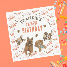 Guardanapo De Papel Puppy Paw-ty Festa de aniversário