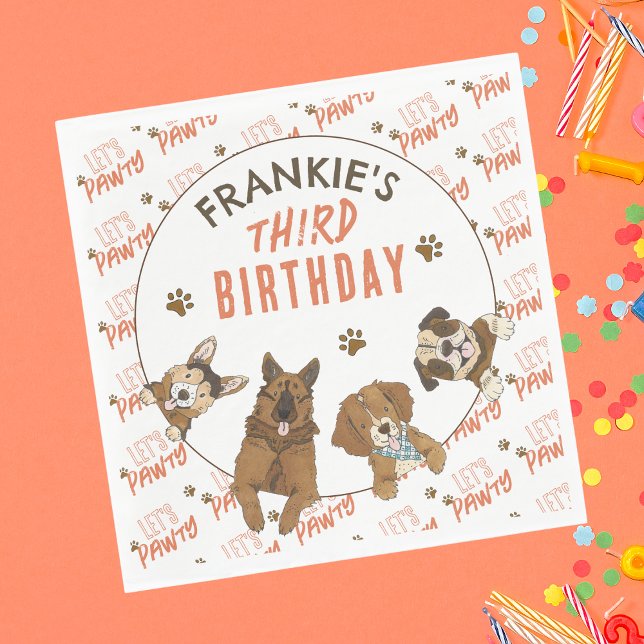 Guardanapo De Papel Puppy Paw-ty Festa de aniversário (Criador carregado)