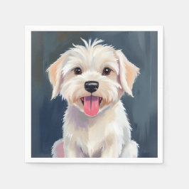Guardanapo De Papel Puppy White Dog Painting