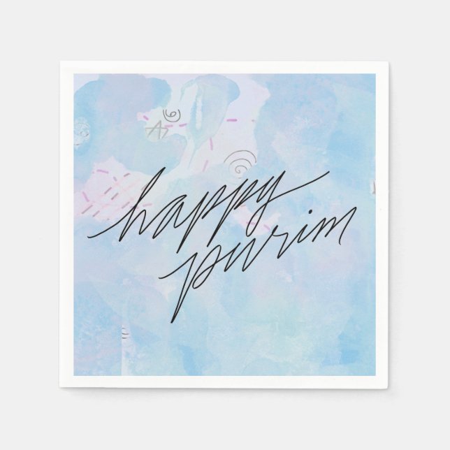 Guardanapo De Papel purificação feliz em azul-nuvem (Frente)