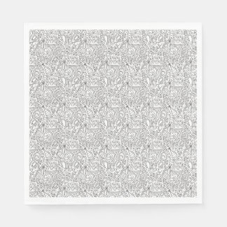 Guardanapo De Papel Purim Black and White Napkins