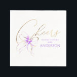 Guardanapo De Papel Purple Bow Cheers To The Future Mrs Bridal Shower<br><div class="desc">A charming and elegant light purple bow bridal shower paper napkins - "Cheers to the future Mrs."</div>
