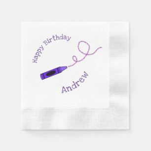 Guardanapo De Papel Purple Crayon Personalizado