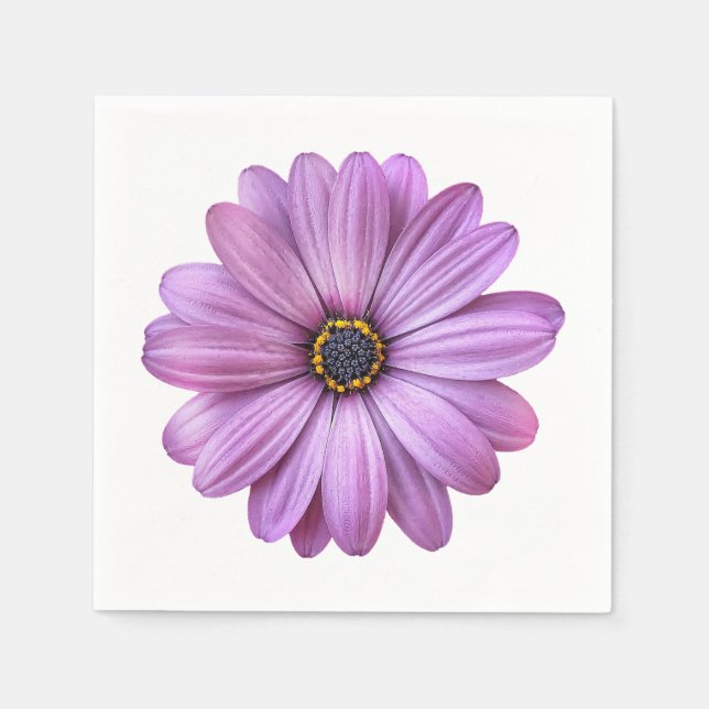 Guardanapo De Papel Purple Daisy Party Paper Napkins (Frente)
