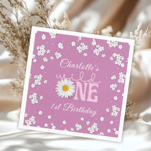 Guardanapo de papel Purple Daisy Wild One 1º anive