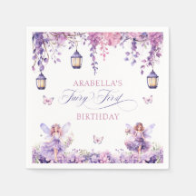 Purple Floral Fantasy Fairy First Birthday