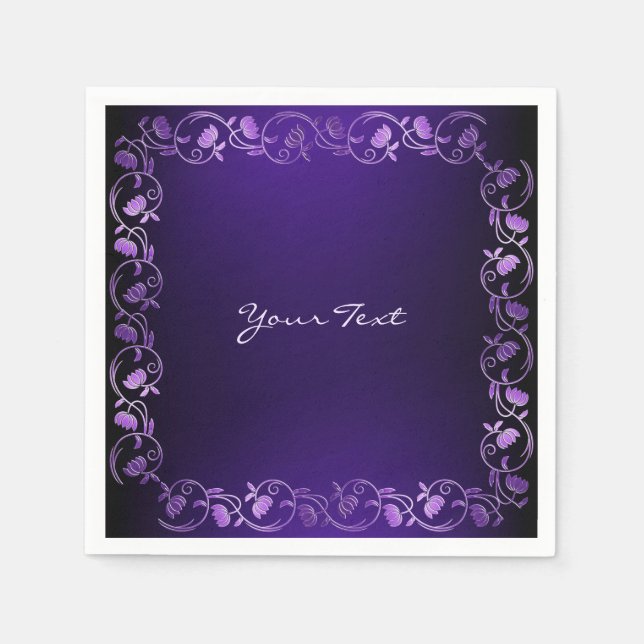 Guardanapo De Papel Purple Floral Napkins (Frente)