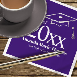 Guardanapo De Papel Purple Graduation Cap Class of 20XX Name
