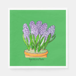 Guardanapo De Papel Purple Hyacinths a in Planter