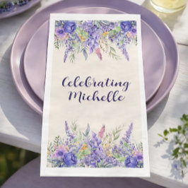 Guardanapo De Papel Purple Lavender Floral Garden Party Name