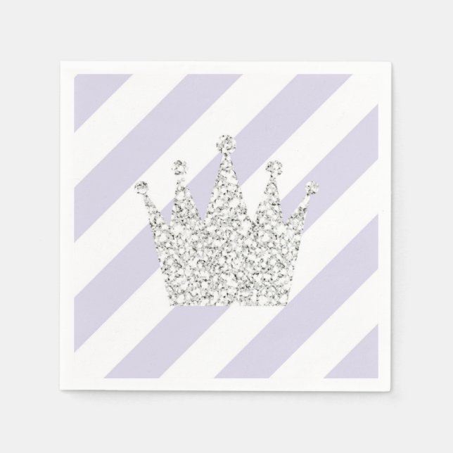 Guardanapo De Papel Purple Princess Crown Napkins (Frente)