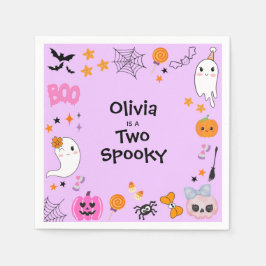 Guardanapo De Papel Purple Two Spooky  Cute Halloween 2nd Birthday