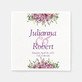 Guardanapo De Papel Purple watercolor wildflowers  napkins