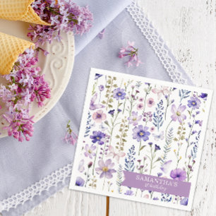 Guardanapo De Papel Purple Wildflower Party Napkins