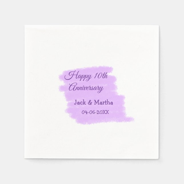 Guardanapo De Papel Púrpura aquarela esplaquecer o 10º aniversário mod (Frente)