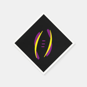 Guardanapo De Papel Púrpura de futebol/Dourado-Amarelo/Cocktail Negro