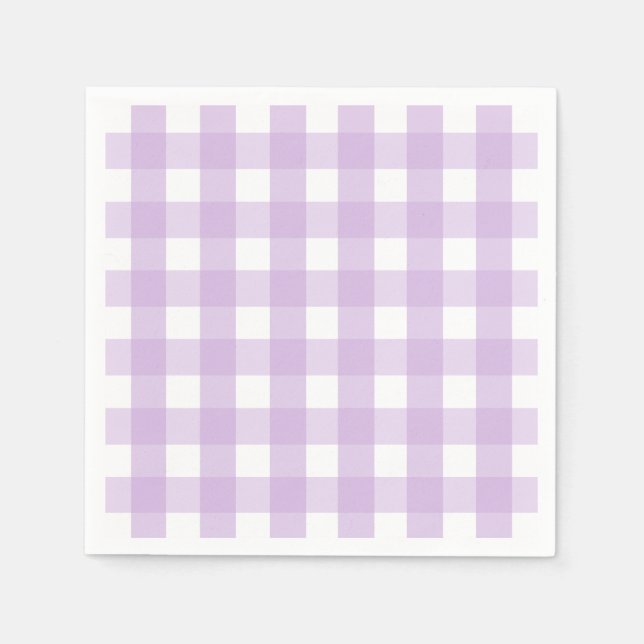 Guardanapo De Papel Púrpura de Gingham Pastel (Frente)
