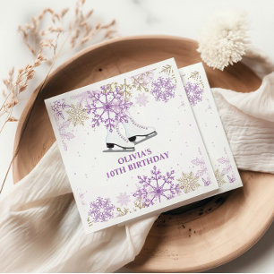 Guardanapo De Papel Púrpura e floco de neve Dourado, Pato de Gelo, Pat