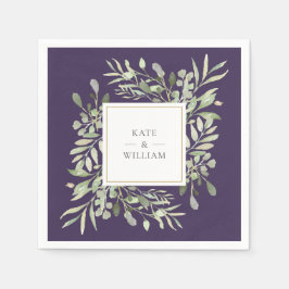 Guardanapo De Papel Púrpura Greenerescência Foliage Casamento Napkins