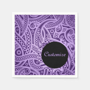 Guardanapo De Papel Púrpura Púrpura Personalizada Paisley Pattern Na