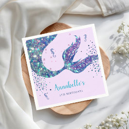 Guardanapo De Papel Púrpura Sereia Papel de Aniversário Napkin