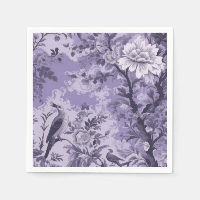 Guardanapo De Papel Púrpura Toile de Fleur (Frente)