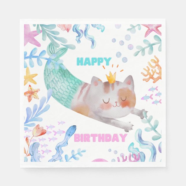 Guardanapo De Papel PurrMaid Birthday Napkin (Frente)