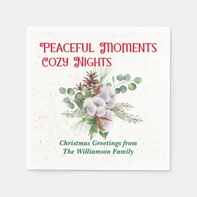 Guardanapo De Papel Pussy Willow Catkin Bouquet Christmas (Frente)