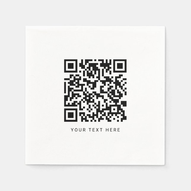 Guardanapo De Papel Qr Code e Texto Personalizados (Frente)