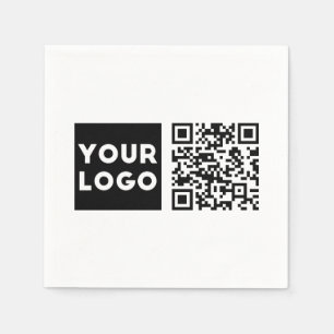 Guardanapo De Papel QR code editável e logotipo ou imagem da sua empre