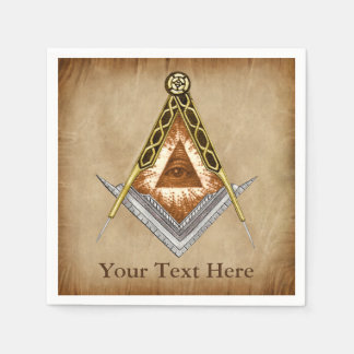 Guardanapo De Papel Quadrado desenhado à Mão e Compasso com Todos os O