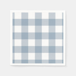 Guardanapo De Papel Quadrado Xadrez Azul Cinza Rústico Fazenda
