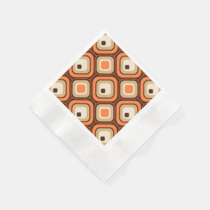 Guardanapo De Papel Quadrados alaranjados, marrons e bege