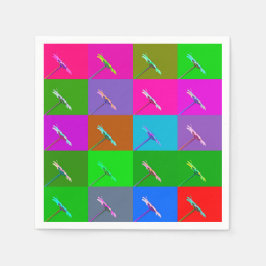 Guardanapo De Papel Quadrados de margaridas coloridas elegantes, Flora