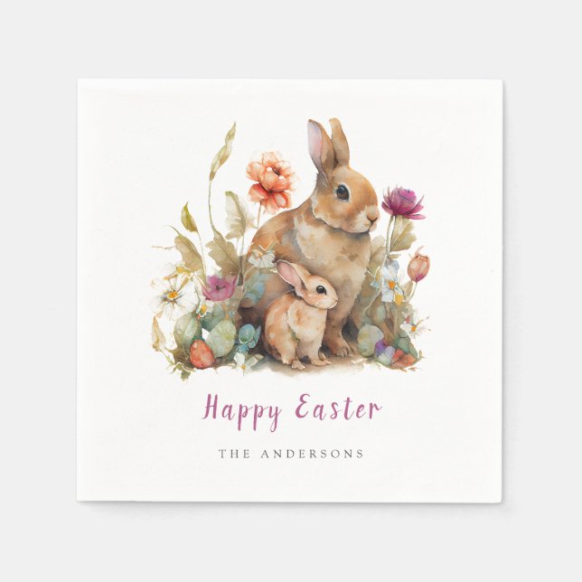 Guardanapo De Papel Quadrinhos de Páscoa Floral (Frente)