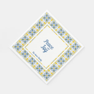 Guardanapo De Papel Quadro de azulejos bonito portugueses para o Natal