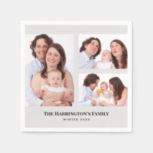 Guardanapo De Papel Quadro de Cinzas de Colagem de Fotos da Família de