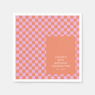 Guardanapo De Papel Quadro de Controle Retroativo Laranja Cor-de-Rosa,