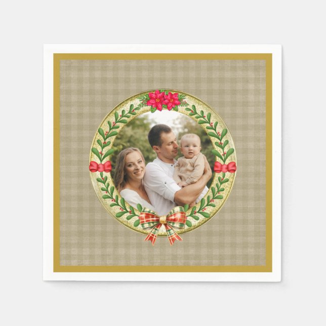 Guardanapo De Papel Quadro de Imagens Personalizadas e Feira de Natal  (Frente)